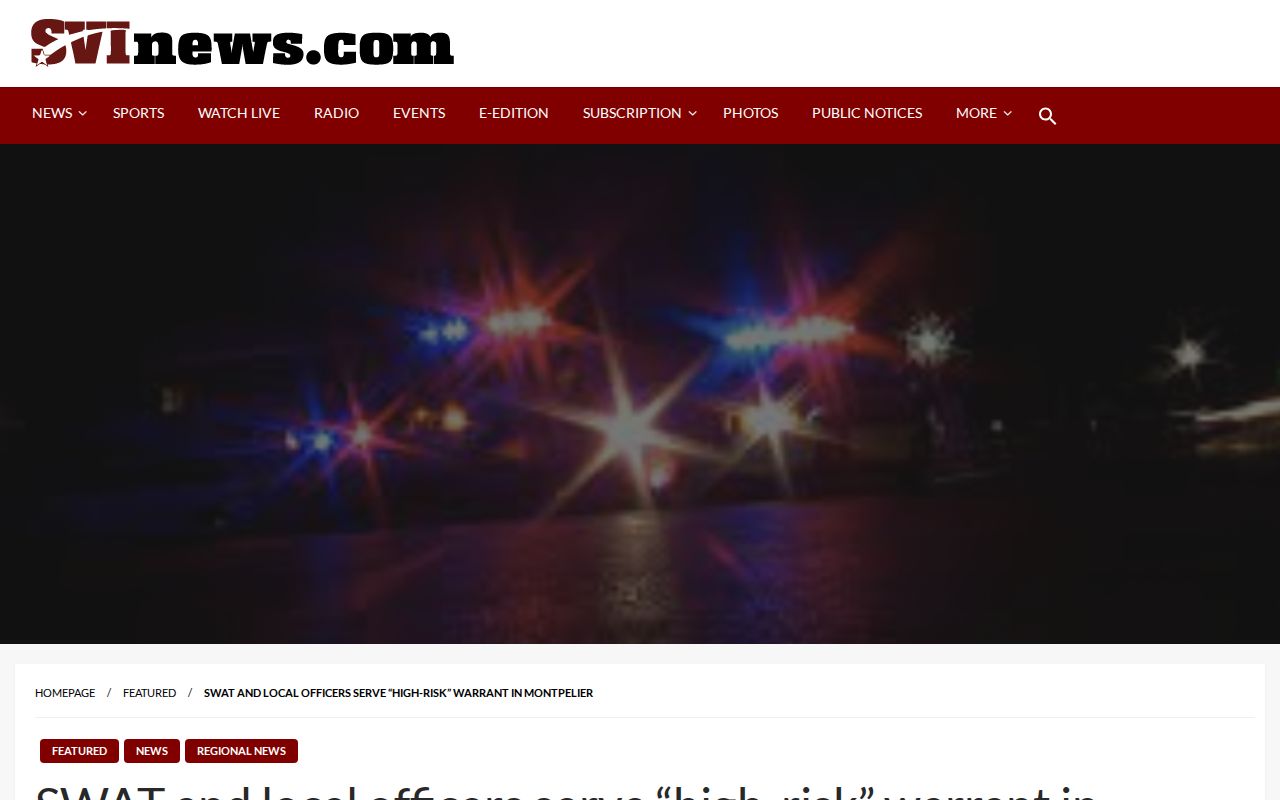 Bear Lake County arrest news example from SVI News